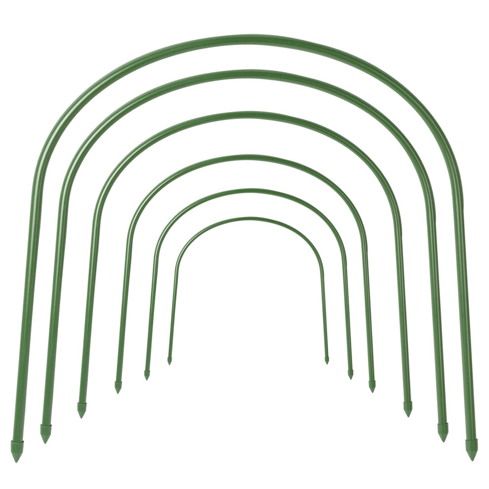 FOTMISHU Lot de 6 cerceaux de serre de jardin antirouille en acier de 1,5 m de long avec rev   tement en plastique pour support de plantes en tissu
