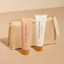 + Lux Unfiltered First Class Glow Travel Kit Includes N32 Hydrating Self Tanning Cream in Santal N14 Conditioning Body Cream in Santal and a Water