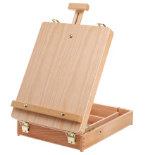 DEAYOU TRÆSBORDPOPE LAGLAGE BOX BEECHWOOD PORTABLE SKETHBOX TIL MALING JUSTERBAR TROENSKRESK