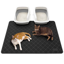 Conlun Kattsandsmatta Avfallsmatta Svart Premium slitstarkt PVC-nt med spridningskontroll Halkfri mindre avfall Kattsandmatta Mjuk p Kittys tas