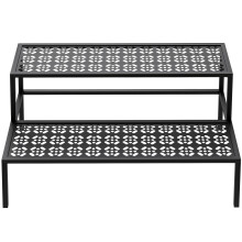 Aboxoo Metal Plant Stand a 2 niveaux Potted Multiple Flower Pot Plante Plant Plante Plantes interieures multiples Planteur a exterieur exterieur