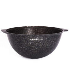 Books.And.More Aluminium Kazan Pot Kazan for Making Pilaf with Lid (non-stick coating) Wok with Lid (4.5 L) Cast-Iron Frying Pan with Glass Lid Cast I