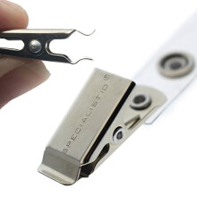 Paquete de 100 clips para credenciales de identificaci n premium, aptos para usar con ropa, clip giratorio de metal con forma de cocodrilo y corr