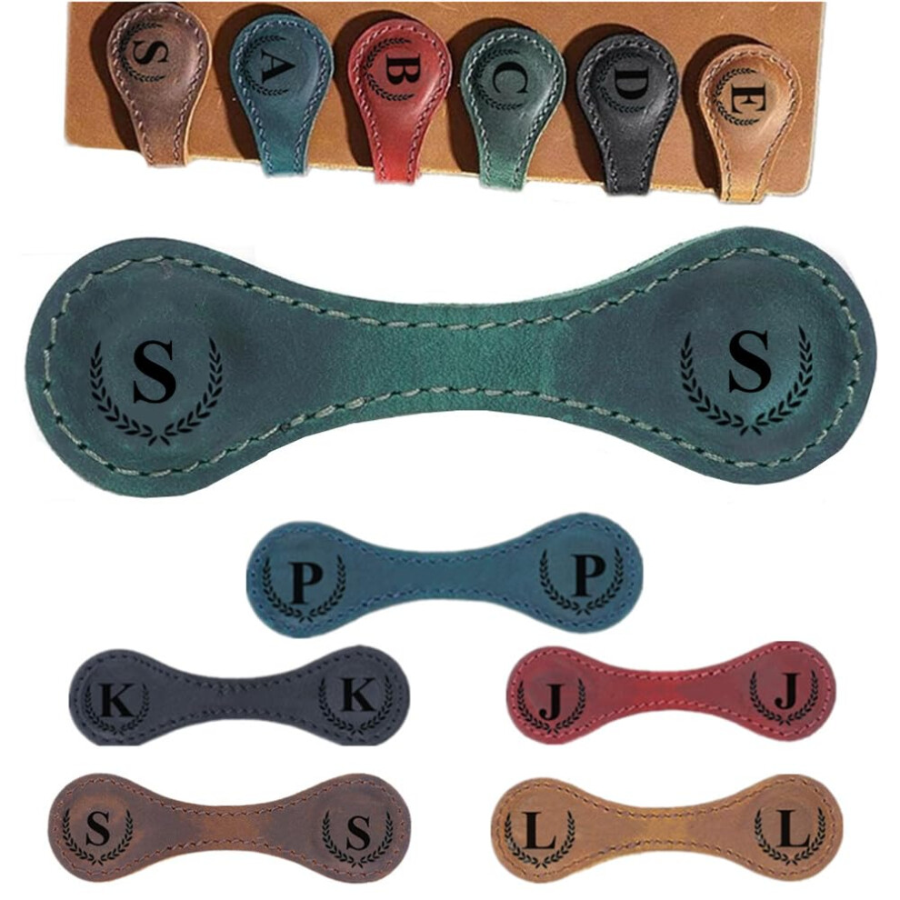 Marque-Page MagnéTique Personnalisé En Cuir, Marque-Page 26 Lettres, Marque-Pages Initiaux PersonnaliséS, Marque-Page Multifonctionnel, Joli Marq-image