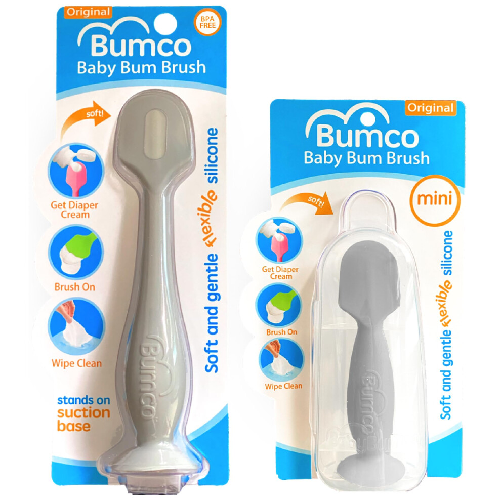 Bumco Baby Bum Brush + Mini Diaper Spatula With Case - Bpa-Free Butt Spatula Baby Soft Diaper Spatula Baby Diaper Applicator Mom-Invent Cream Fertigb?Rste