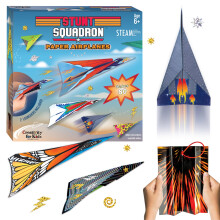 Creativity for Kids Stunt Squadron Fold & Launch Paper Airplanes: Create 80 Paper Airplanes STEM Science Kit for Kids Paper Airplane Craft Kit for K