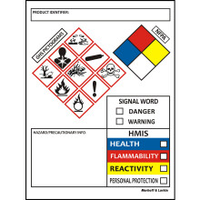 Etichette dati SDS OSHA per la sicurezza chimica 4 x 3 pollici | Rotolo da 250 adesivi MSDS con pittogrammi GHS e bordi perforati per una facile