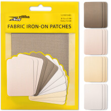Patches de fer a tissu de qualite superieure ZEFFFKA a l'interieur et a l'exterieur Gale la plus forte 100% Coton Shades of Brown Beige Khaki Rep