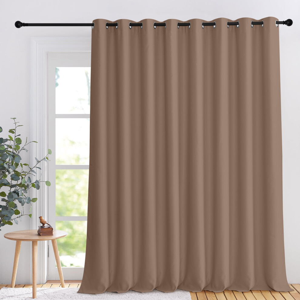 Rideau occultant NICETOWN pour porte coulissante en verre, 274 cm,    illets, isolation thermique, occultant, isolation phonique, pour cloison de s