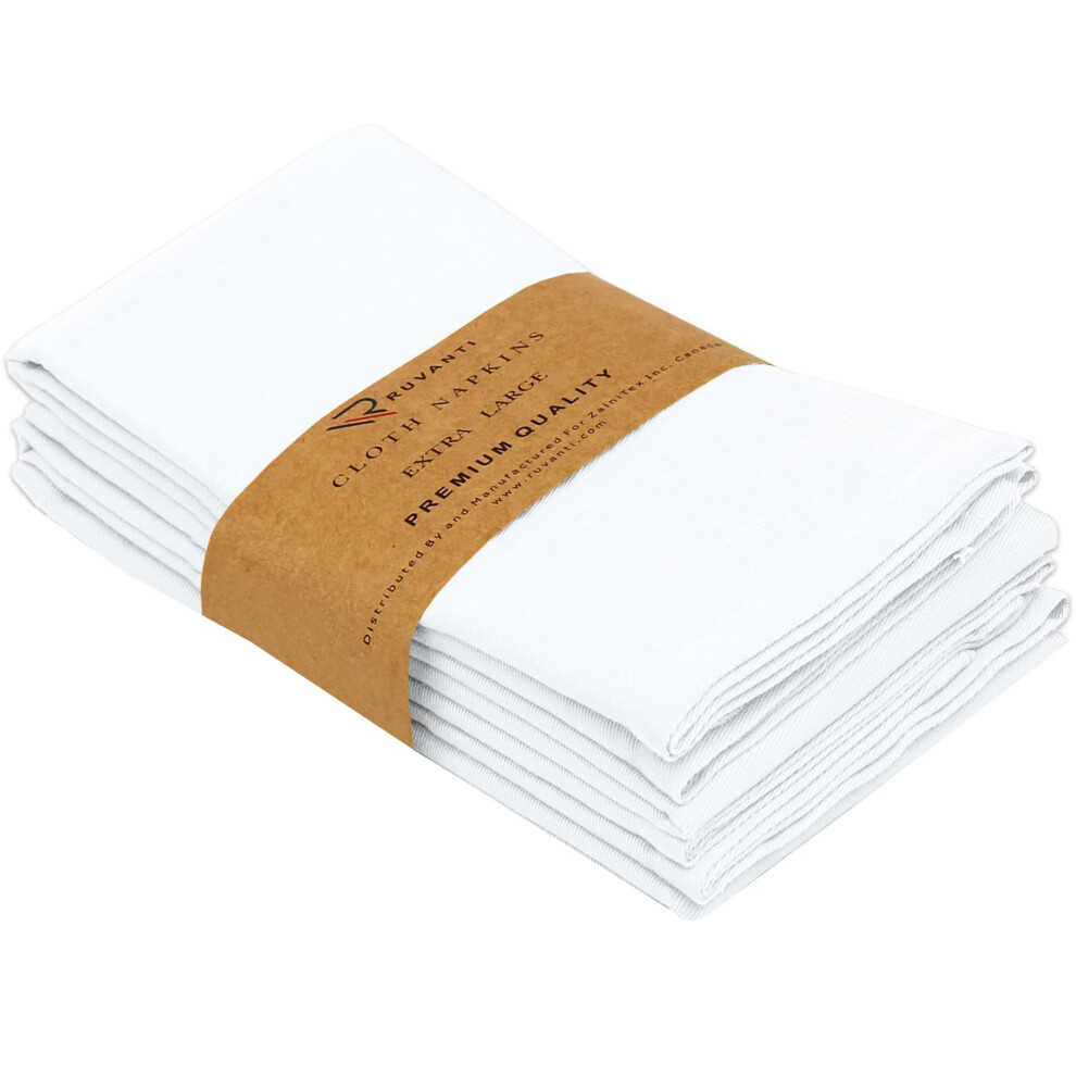 Lot De 4 Serviettes En Tissu Ruvanti 45 X 45 Cm, Lavables, Douces, Durables Et Absorbantes, En M Lange De Coton. Serviettes De Table Pour H Tel,-image