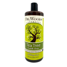 Savon de Castille liquide Dr. Woods à l'arbre à thé - Savon de Castille à l'huile d'arbre à thé pure, gel douche pour hommes et femmes, contient