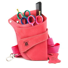 Haryali London Hairdressing Tool Belt - Pink Tool Belt Pouch - B?redygtig l?derfris?rstaske - Multi Pocket Saks Holder Barber Style - Justerbar b