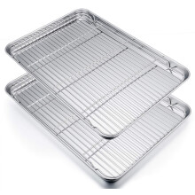 P&P CHEF Tabuleiro de Cozedura Extra Grande e Rack de Cozinha, Inoxidável 19.6''x13.5''x1.2''