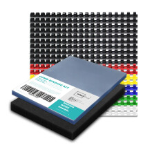 Binditek 120 Pack Binding Covers and Combs kit  Includes 50 Pcs Clear 8mil Binding Covers  20 Pcs Binding Combs 1/2 Inch  50 Pcs Black Paper Covers  8