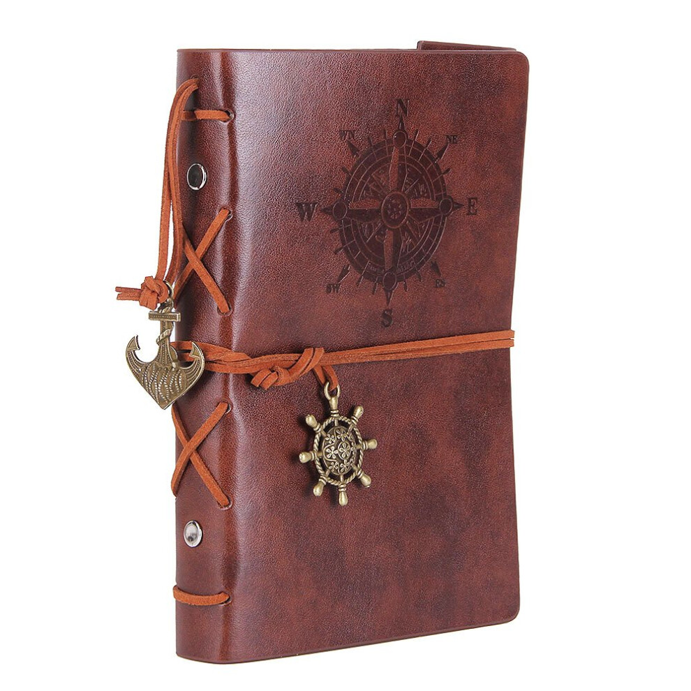 Leather Writing Journal Notebook  EvZ 7 Inches Vintage Nautical Spiral Blank String Diary Notepad Sketchbook Travel to Write in  Unlined Paper  Retro-image-OPC-PGGBXCJ-NEW