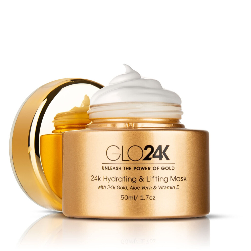 Glo24k Unleash The Power Of Gold Gold Glo24k Hydrating And Lifting Mask With 24K Aloe Vera Peptides And Vitamins. For Hydration Boost And Lifting Effect That Generates A Glowing R
