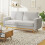 (Light Grey) 2-Seater Solid Wood Foot Corduroy Sofa 3