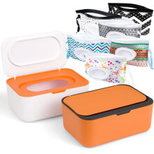 Caja de soporte de toallita para bebs reutilizable de toallitas para bebs con toallitas para bebs y toallitas hmedas porttiles porttiles