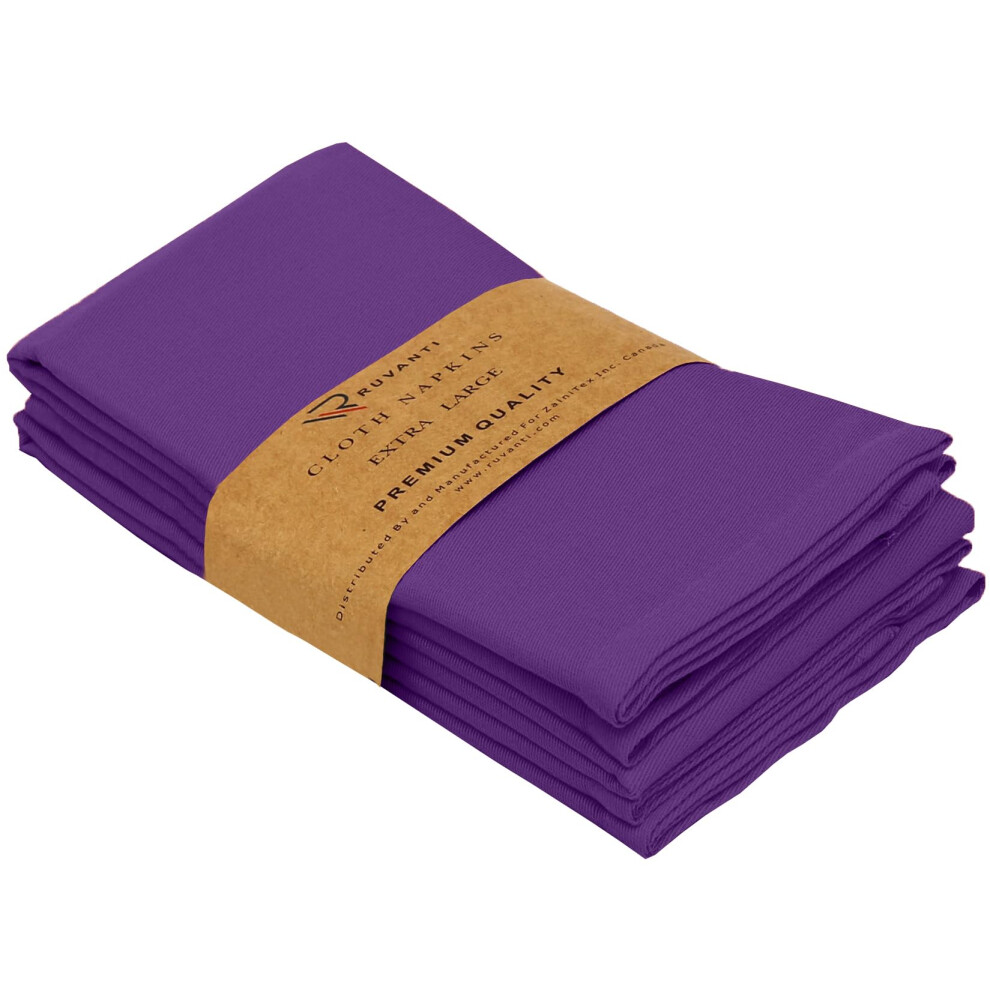 Ruvanti Cloth Napkins Set Of 4 18X18 Inches Napkins Cloth Washable Soft Durable Absorbent Cotton Blend. Table Dinner Napkins Cloth For Hotel Lun