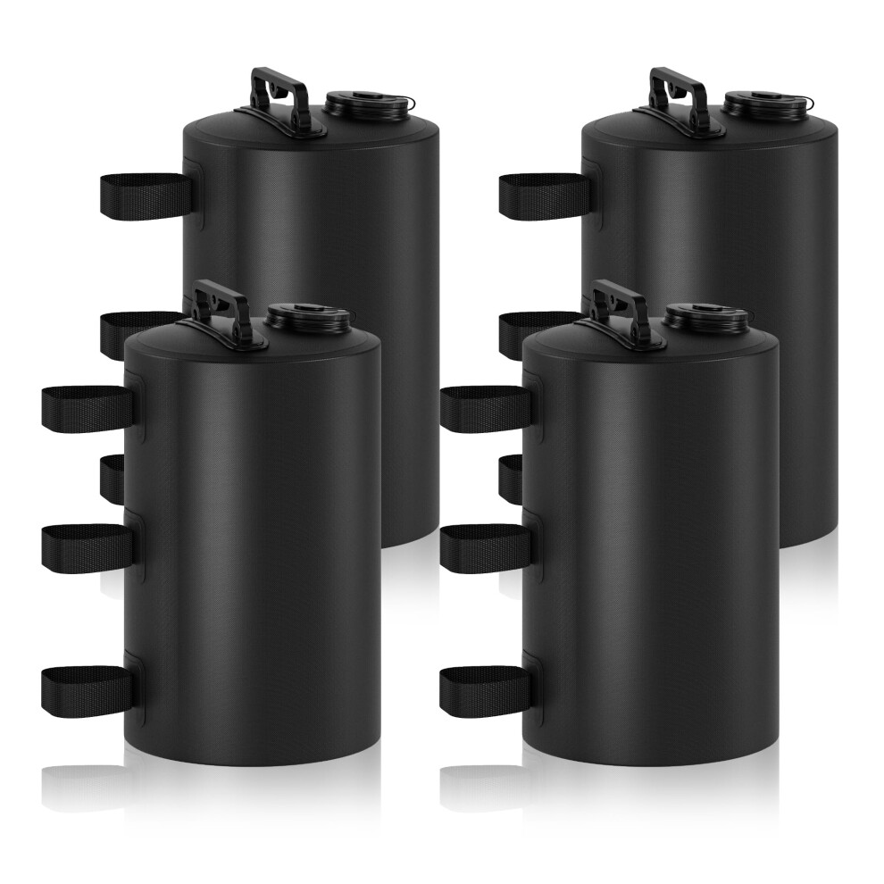 Sac de lestage pour tente Stdserendi, 4 pieds, 48 kg, portable, 10 L, coupe-vent, fixe, pour tente pop-up, gazebo, abri, lot de 4, noir