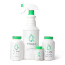 ecoone Deep Clean -setti sis  lt     kylpyl  - ja poreammesuodattimen puhdistusaineen, putkipuhdistimen, poreammeen kuorenpuhdistajan ja suodattimen