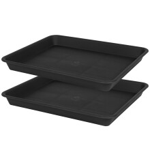 VUWEZ 2 Pack Talr na podlky Obdlnkov podlky pro vnitrn prostory Tek Robustn plastov odkapvac podnosy na rostliny Odkapvac podnosy pr
