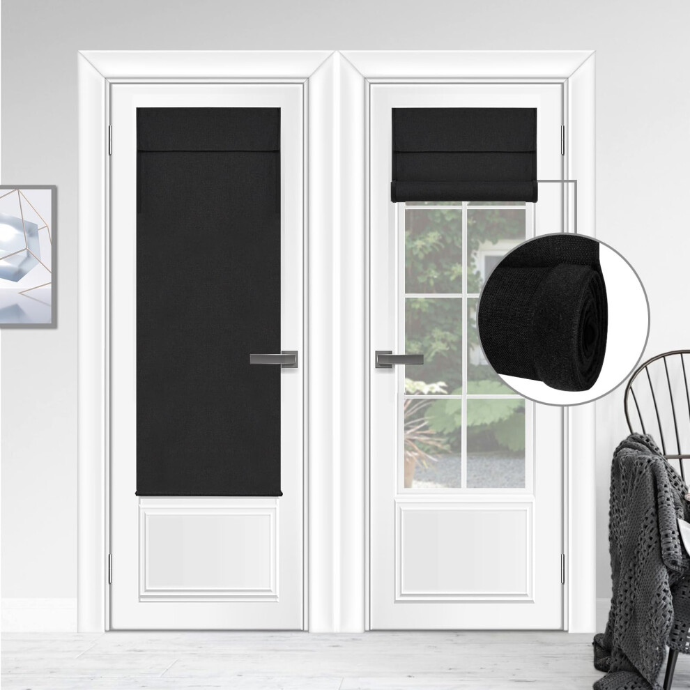 Rideau de porte triple couche WdFour, protection UV, 100 % occultant, multi-usage, silencieux, facile     installer, store enrouleur r   glable pour