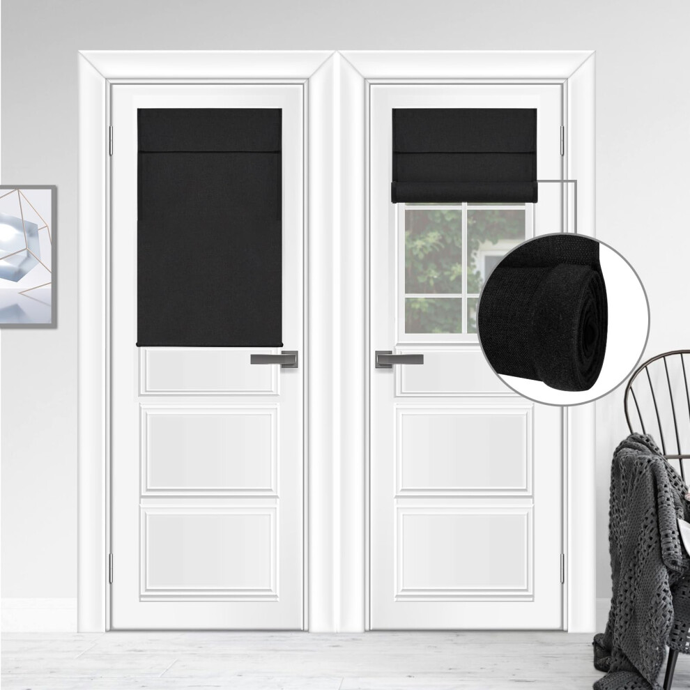 Rideau de porte triple couche WdFour, protection UV, 100 % occultant, multi-usage, silencieux, facile     installer, store enrouleur r   glable pour