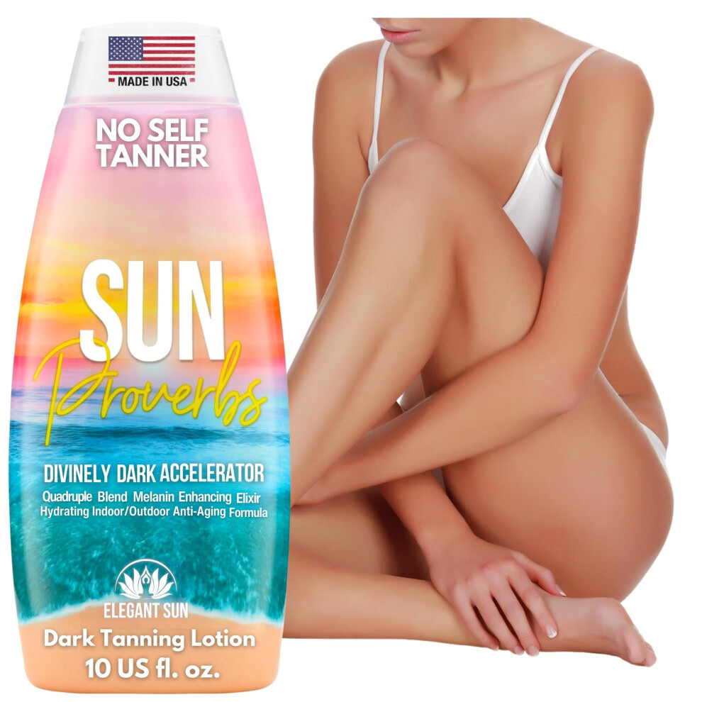 Sun Proverbs  Tanning Bed Lotion  Dark Tan Accelerator  Outdoor Indoor Tanning Lotion without Bronzer  No DHA White Tanning Lotion  Natural Bronzing C