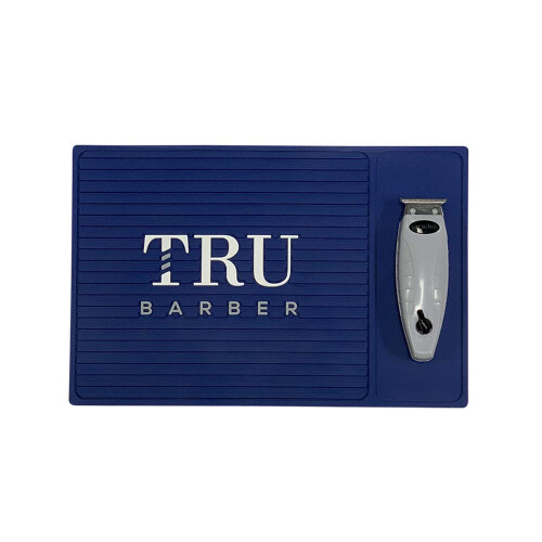 TRU BARBER ORGANIZER MAT 14”X 9” (ΜΠΛΕ) Μαλακή PVC Επαγγελματική Στάθμη 2
