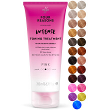 Four Reasons Color Mask INTENSE - Pink - (27 Colors) Intensive Toning Treatment - Color Depositing Conditioner - Semi Permanent Hair Dye for Ligh