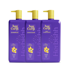 Herbishh Just Curls Vegan Shampoo und Conditioner + Tiefenpflege für lockiges Haar
