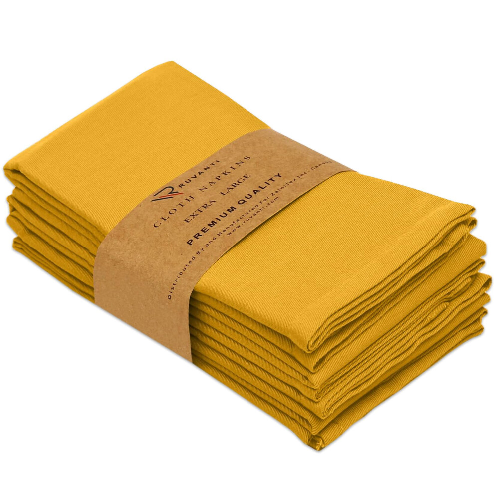 Ruvanti Cloth Napkins Set Of 4 18X18 Inches Napkins Cloth Washable Soft Durable Absorbent Cotton Blend. Table Dinner Napkins Cloth For Hotel Lun