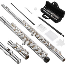 Pogolab Open Hole C Fløjte 16 Keys Studentfløjteinstrument til nybegynder Advanced Player med bærepose Strap Handsker Justeringsskruetrækker Reng