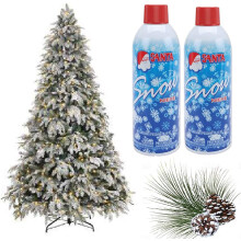 Prextex Winter Textured Snow Spray - 2 Pack 13oz Aerosol Bottles - Flocking Spray for Christmas Tree Artificial Snow Spray for Crafts Fake Snow for