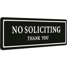 No Soliciting Sign for House - Keep Solicitors Away with Strong Adhesive Tape for Any Surface 8.2 ? 2.4 Inch Stylish & Prominent Design Perfect f