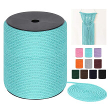 Macrame Cord 4mm x 240Yards (722Feet) Colored Cotton Macrame Rope - 3 Strands Twisted Colorful Macrame Cotton Cord for Wall Hanging Plant Hangers G