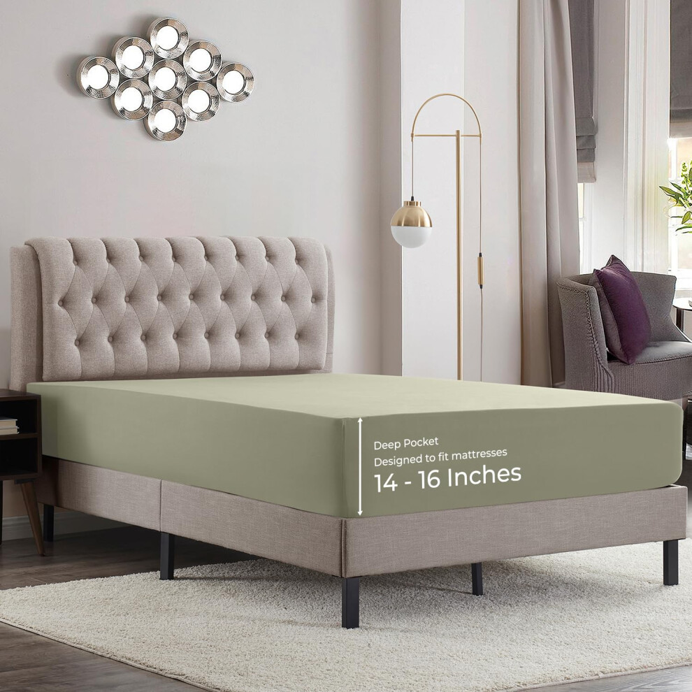 Lenzuolo Con Angoli Empyrean Full Size, Microfibra Ultra Morbida 110 Gsm, Solo Lenzuolo Con Angoli Con Tasche Profonde, Traspirante, Adatto Per L-image