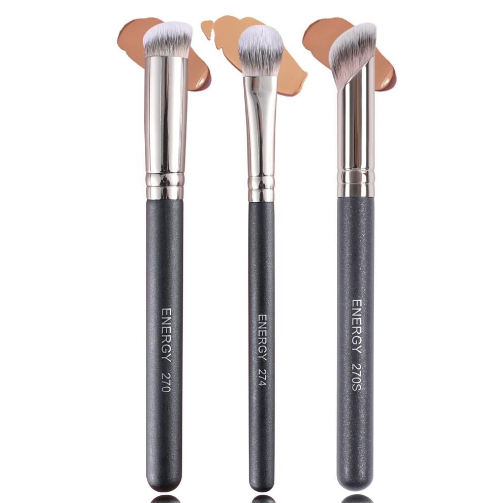 Energy Foundation Brushes Professional Brightening Concealer Brush Slant Angled Nose Contour Brush For Eyebrows Eyeshadow Concealer Highlighter Blendi