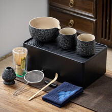 TEANAGOO Matcha Kit + 2 Cups with Storage box  12 Pcs Travel Matcha Tea Set  Ceramic Matcha Bowl (18oz)  Matcha Cup(7.2oz)  Bamboo Whisk(???)  Sifter