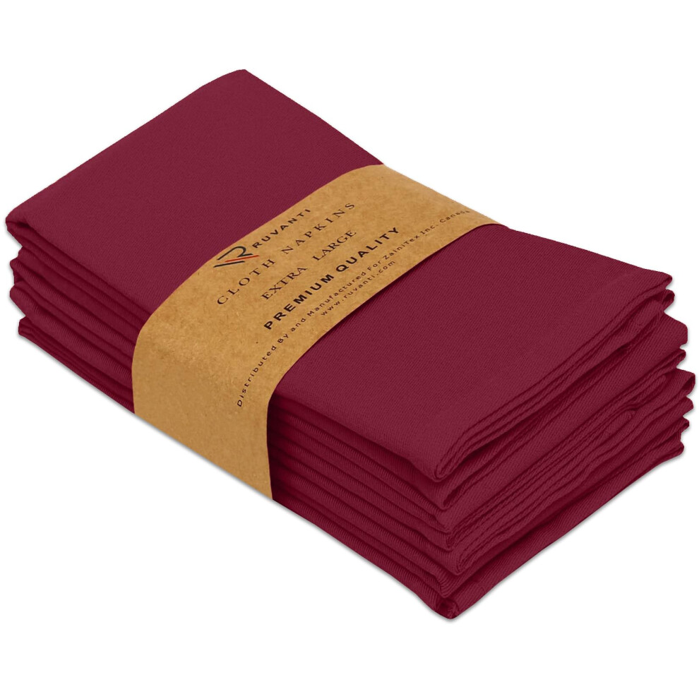 Ruvanti Cloth Napkins Set Of 4 18X18 Inches Napkins Cloth Washable Soft Durable Absorbent Cotton Blend. Table Dinner Napkins Cloth For Hotel Lun