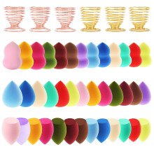 Abgream 45pcs Ensemble d'Éponge à Maquillage - 39 Éponges Végétaliennes sans Latex avec 6 Supports à Maquillage