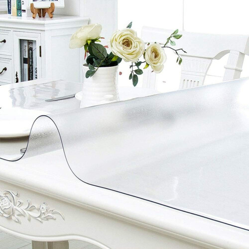 NECAUX Custom Multisize 1.5mm Thick Frosted PVC Table Cover Protector - 19 x 60 Inch Waterproof Rectangular Protective Table Pad for Console Tabl 2