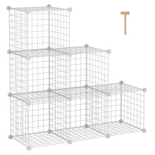 C&AHOME Wire Cube Storage 6 - Cube Organizer Metal C Grids Modular Shelves Units Storage Bins Shelving Closet Organizer Ideal for Home Office L