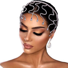 Naka Silver Crystal Rinestone Head Chain Bandband Tiare Tiara Fashion Heashipces front Head Bijoux Crystal Headpied Bridal Hair Accessories Birt