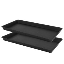 VUWEZ 2 Pack Talr na podlky Obdlnkov podlky na rostliny do interiru Tek robustn plastov odkapvac podnosy na rostliny Odkapvac podnos