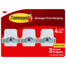 Command Broom en Mop Hangers, 3 Hangers en 6 Command Strips, Beschadigingsvrije Wandbeugel