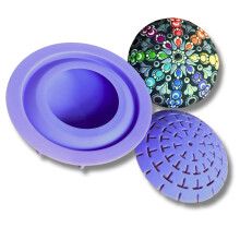 Form til fremstilling af sten med kuppelskabelon - Design #2 - Happy Dotting Company - Rund Glat Sm?sten Ligesom for prik Art Rocks Mandala Kunst