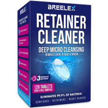 BREELEX mufogsor tisztt tabletta - 120 db Retainer Cleaner tabletta az Aligner Mouth & Night Guard szmra - FSA HSA ltal jvhagyott termkek - F