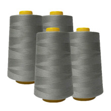 AK Trading 4er-Pack hellgraue Allzweck-Nhgarnkegel (je 6.000 Yards) aus hochfesten Polyester-Garnspulen zum Nhen, Quilten, Serger-Maschinen, Overlo